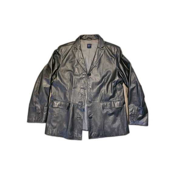 Vintage 90's Womens GAP Genuine Leather Jacket Shell Size Large - Picture 1 of 14
